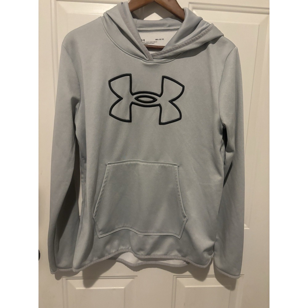 Under Armour Hoodie Womens Gray Logo Long Sleeve Hooded Sweatshirt Medium